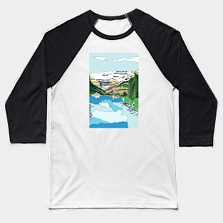 Lake Louise, near Banff, Canadian Rockies - digital art Baseball T-Shirt